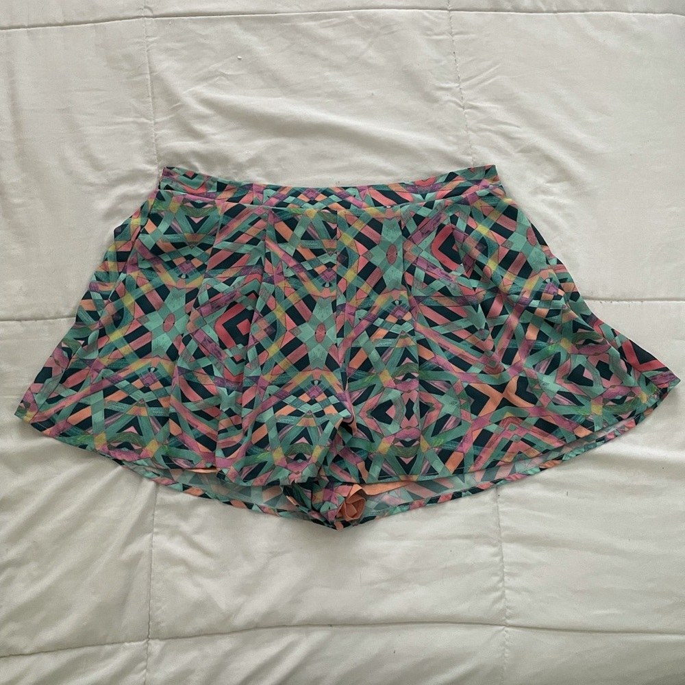 Multi-colored flowy shorts